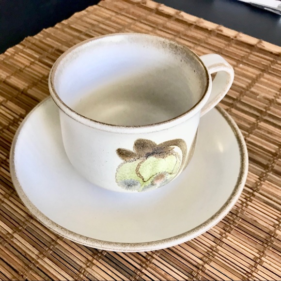 Antique Pottery DENBY ENGLAND - Cups & Saucers Set - Picture 3 of 5